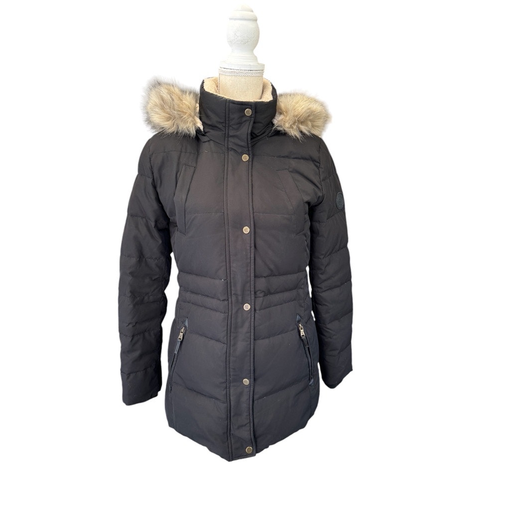 "Lauren Ralph Lauren" Winter Puffer Coat,Faux Fur Hood, Xs